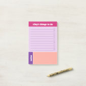 Paarse fuchsia perzik dingen om te doen & notities post-it® notes (Op bureau)