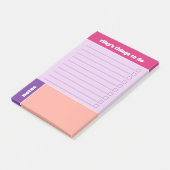 Paarse fuchsia perzik dingen om te doen & notities post-it® notes (Schuin)
