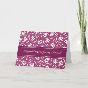 Paarse Fuchsia Vriend Bruidsmeisje Uitnodiging Kaa