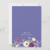 Paarse Fuchsia Waterverf Floral Save the Date Kaart (Achterkant)