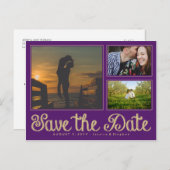 Paarse Fun Chalk sparen het Briefkaart van de Datu (Voorkant / Achterkant)