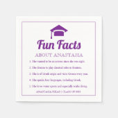Paarse Fun Facts klasse 2022 graduatiemap Servet (Voorkant)