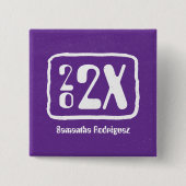 Paarse Funky Class Year Button (Voorkant)