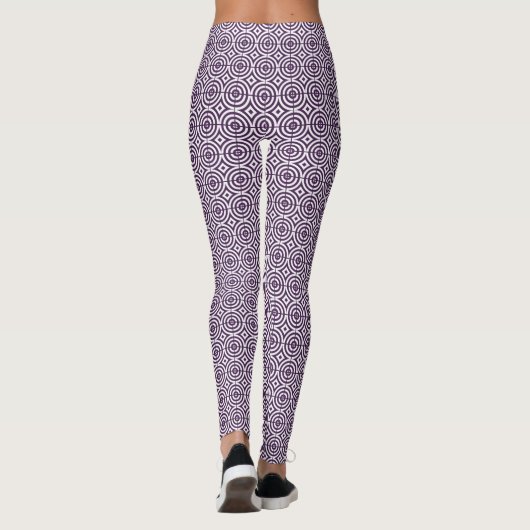 Paarse Funky GeoMetric Leggings (Achterkant)
