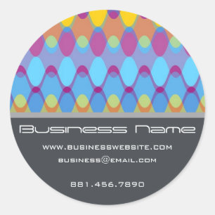 Paarse Funky Groovy Zig Zag Waves Chevron Patroon Ronde Sticker