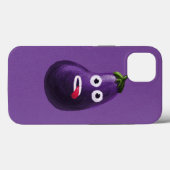 Paarse Funny Cartoon Eggplant Case-Mate iPhone Case (Achterkant (horizontaal))