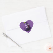 Paarse Funny Cartoon Eggplant Hart Sticker (Envelop)