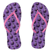 Paarse Funny Cartoon Eggplant Teenslippers (Voetbed)