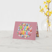 Paarse Funny Easter Wenskaart Kaart (Gele Bloem)