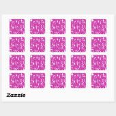 Paarse Funny Kitty Cat Fitness Vierkante Sticker (Vel)