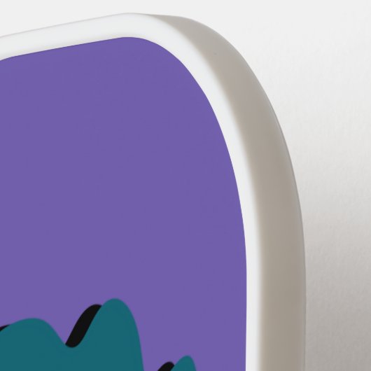 Paarse Funny Monster Character Happy Scary Face Pickleball Paddle (Links Detail)