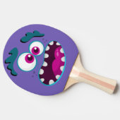 Paarse Funny Monster Character Happy Scary Face Tafeltennisbatje (Zijkant)
