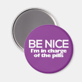 Paarse Funny Nurse Magnet (Voorkant / Achterkant)