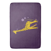 Paarse Funny Roller Skating Giraffe Badmat (Voorkant Verticaal)