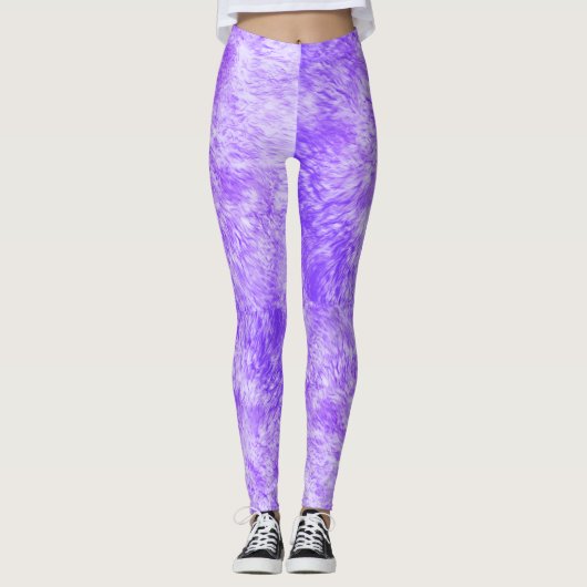 Paarse Fur Frenzy Leggings (Voorkant)