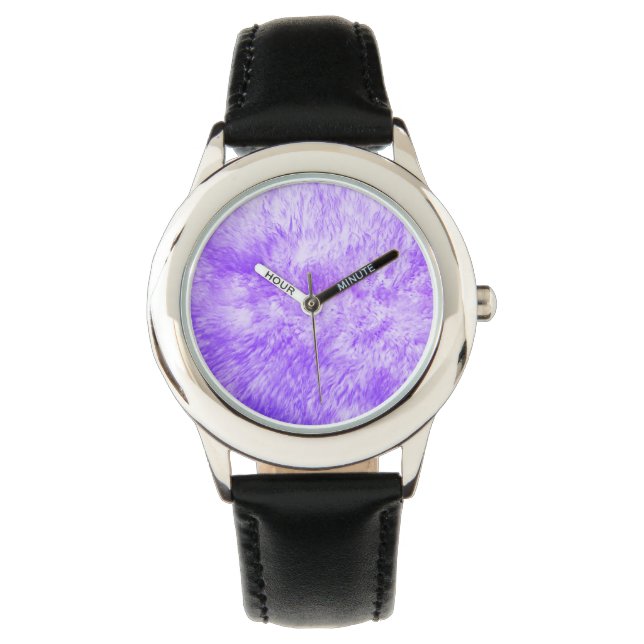 Paarse Fur Frenzy Watch Horloge (Voorkant)