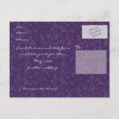 Paarse Fuschia Dahlia Bewaar de datum Aankondigingskaart (Achterkant)