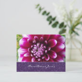 Paarse Fuschia Dahlia Bewaar de datum Aankondigingskaart (Staand voorkant)