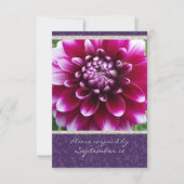 Paarse Fuschia Dahlia rsvp met enveloppen (Voorkant)