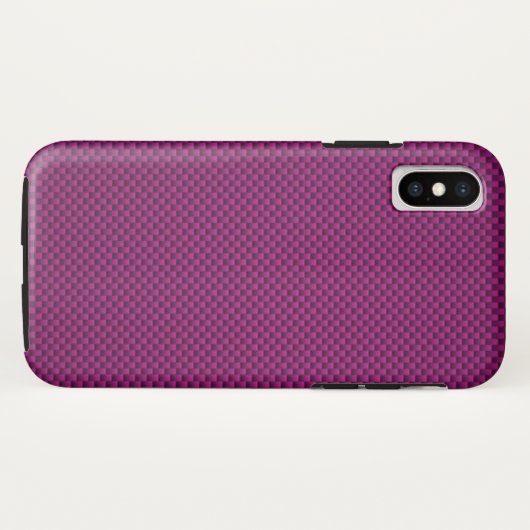Paarse Fushia-koolstofvezel afdrukken Case-Mate iPhone Case (Achterkant (horizontaal))