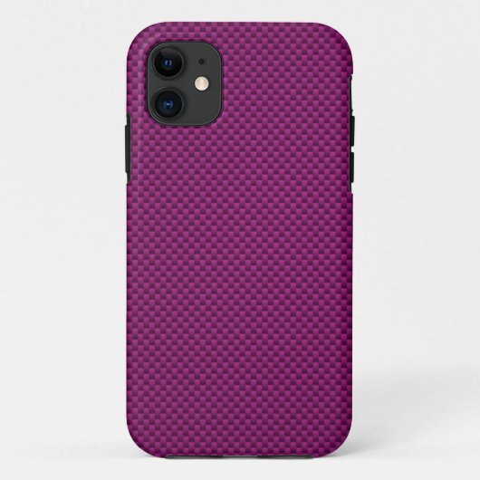 Paarse Fushia-koolstofvezelstijl afdrukken Case-Mate iPhone Case (Achterkant)