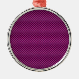 Paarse Fushia-koolstofvezelstijl afdrukken Metalen Ornament