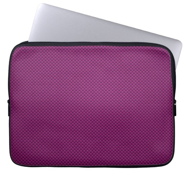 Paarse Fushia-koolstofvezelstijldecor Laptop Sleeve (Voorkant)