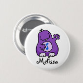 Paarse Fuzzy Wuzzy Badge Ronde Button 5,7 Cm (Voorkant /achterkant)