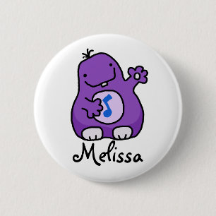 Paarse Fuzzy Wuzzy Badge Ronde Button 5,7 Cm