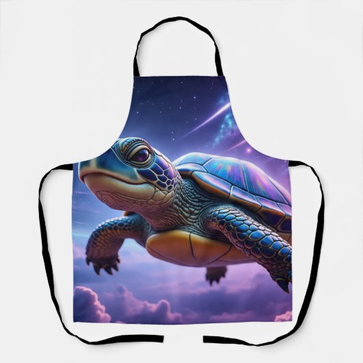 Paarse Galactische Zee Schildpad Schort (Voorkant)