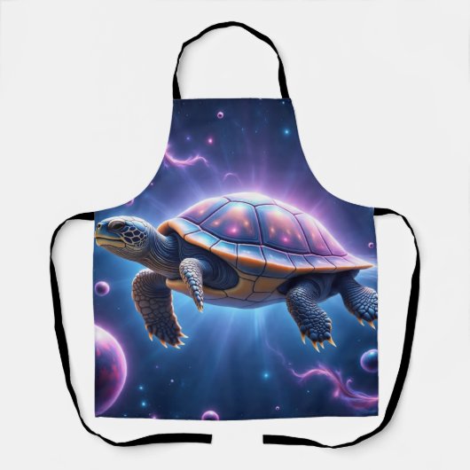 Paarse Galactische Zee Schildpad Schort (Voorkant)