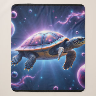 Paarse Galactische Zee Schildpad Sherpa Deken