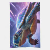 Paarse Galactische Zee Schildpad Theedoek (Verticaal)