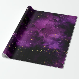 Paarse Galaxy 6ft inpakpapier