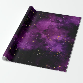 Paarse Galaxy 6ft inpakpapier