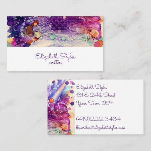  Paarse galaxy alcoholinkt Visitekaartje (Voorkant / Achterkant)