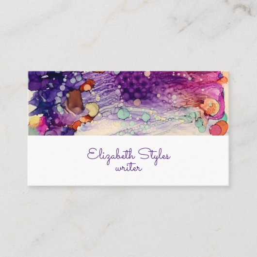 Paarse galaxy alcoholinkt Visitekaartje (Voorkant)