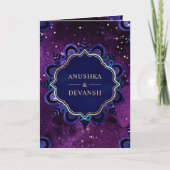 Paarse Galaxy Blue Mandala QR-code Indiaas huwelij (Voorkant)