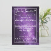 Paarse Galaxy Buitenspatie Partij Kaart (Staand voorkant)