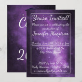 Paarse Galaxy Buitenspatie Partij Kaart (Voorkant / Achterkant)