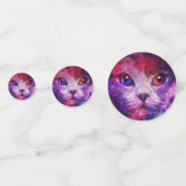 Paarse Galaxy Cat Confetti (Voorkanten)
