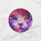 Paarse Galaxy Cat Confetti (Kleine voorkant)