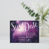 Paarse galaxy Celestial Stars Lichten sparen de Da Briefkaart (Staand voorkant)