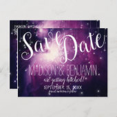 Paarse galaxy Celestial Stars Lichten sparen de Da Briefkaart (Voorkant / Achterkant)