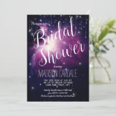 Paarse galaxy Celestial sterren Licht Vrijgezellen Kaart (Staand voorkant)