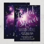 Paarse galaxy Celestial sterren Licht Vrijgezellen Kaart (Voorkant / Achterkant)