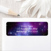 Paarse Galaxy Celestial Wedding Etiket (Insitu)