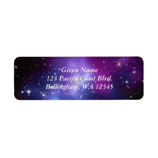 Paarse Galaxy Celestial Wedding Etiket (Voorkant)