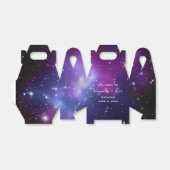 Paarse Galaxy Celestial Wedding Welkomstwoord Bedankdoosjes (Uitgevouwen)