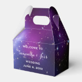 Paarse Galaxy Celestial Wedding Welkomstwoord Bedankdoosjes (Voorkant Zijde)